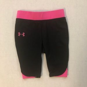 UNDER ARMOUR pink and black leggings size 6-9mos